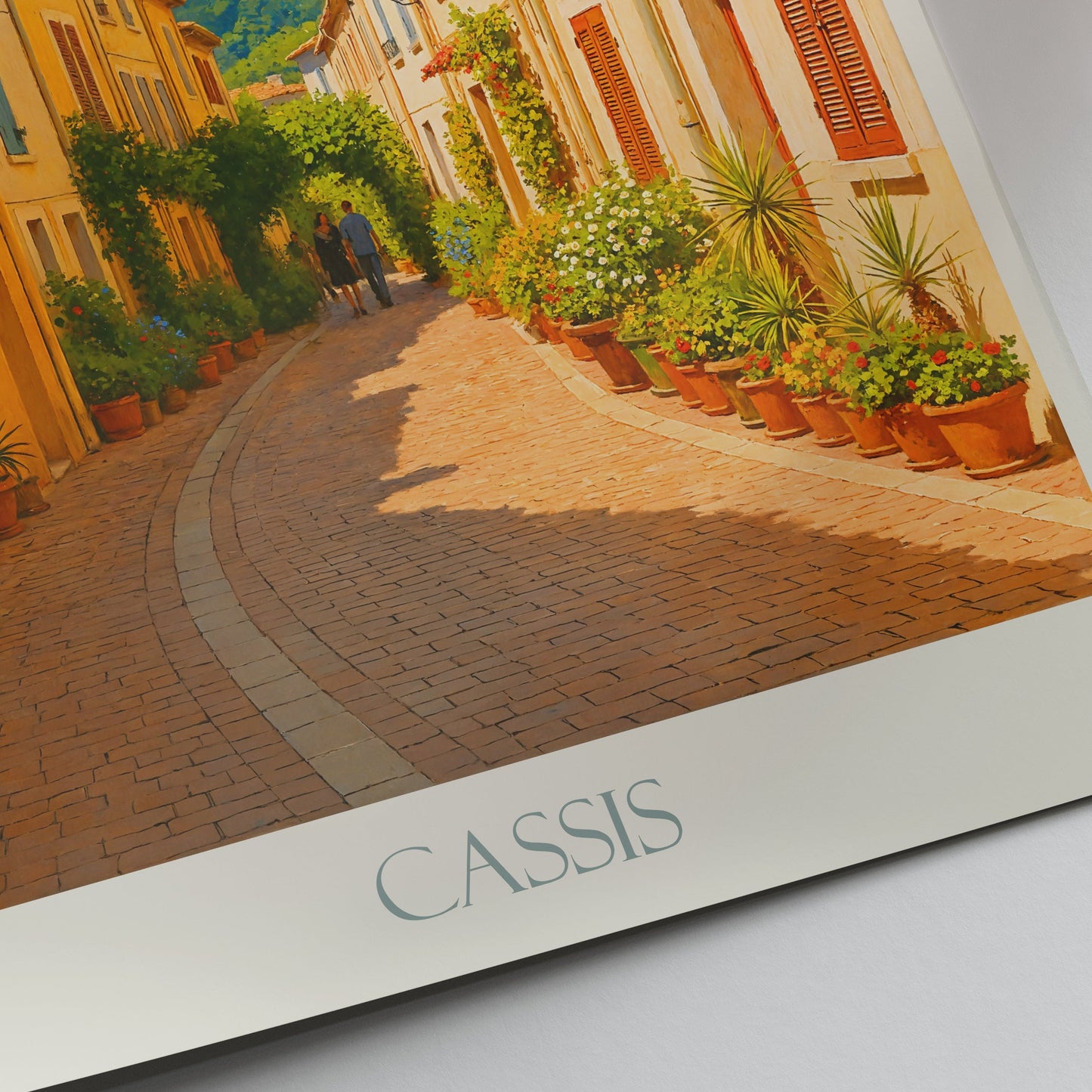 Cassis Travel Poster, Charming French Street View | Provence Art Print & Home Decor | Mediterranean Village Gift