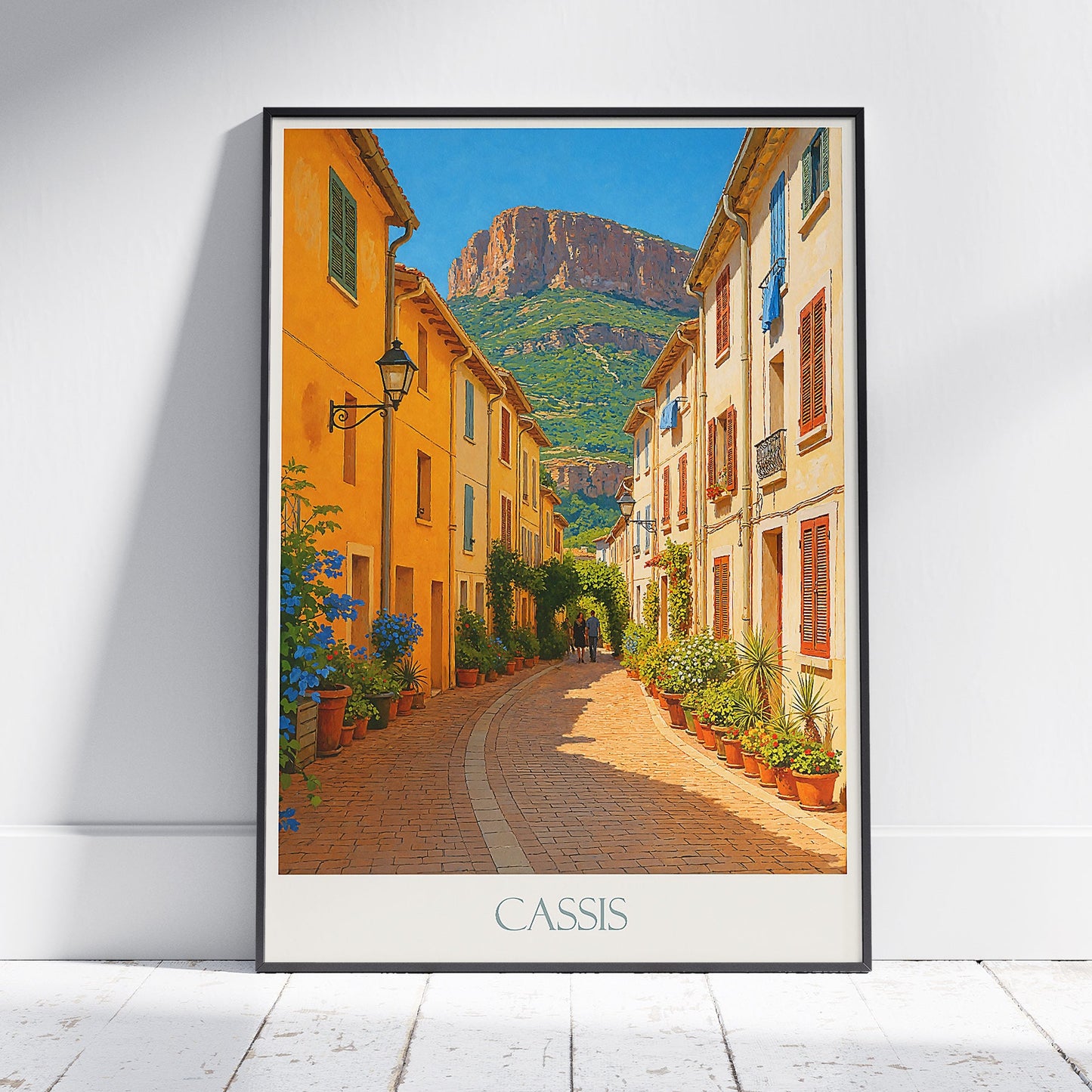 Cassis Travel Poster, Charming French Street View | Provence Art Print & Home Decor | Mediterranean Village Gift