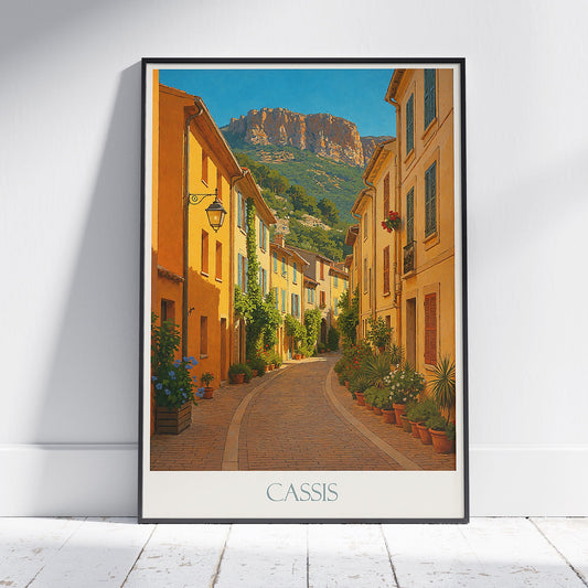 Cassis Travel Poster | French Riviera Street View Art Print | Impressionist Painting Style | Provence Wall Art Decor