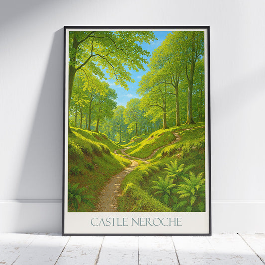 Castle Neroche Woodland Poster | Serene Forest Wall Art Print | Somerset Nature Decor | Hiking Trail Gift