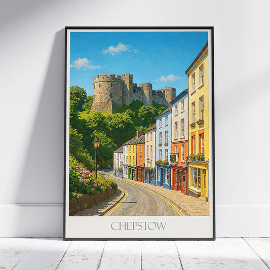 Chepstow Travel Poster, Chepstow Castle Wales | Charming Welsh Town Wall Art Print | UK Historic Landmark Decor