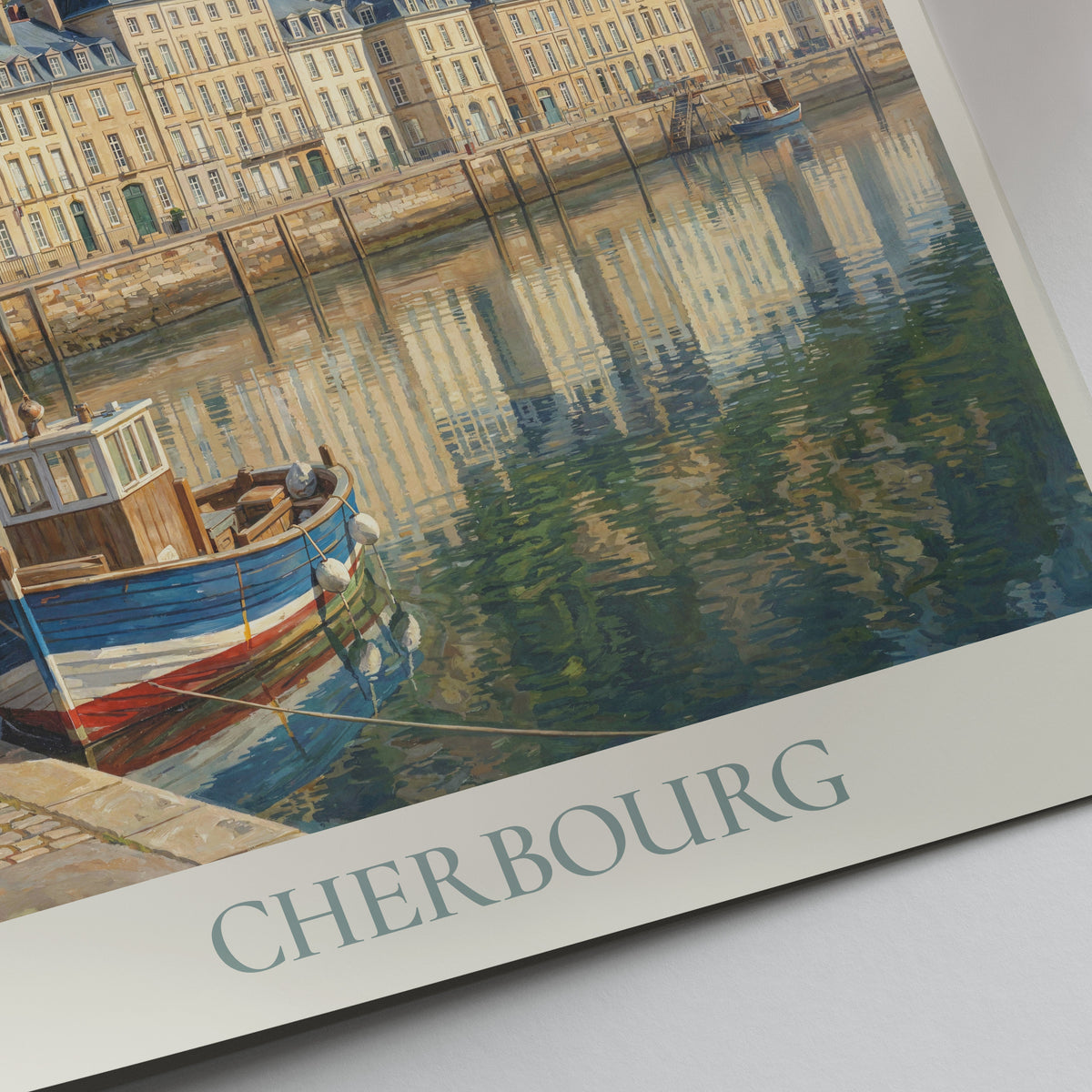 Cherbourg Normandy Travel Poster: Fort du Roule and Harbour Art Print