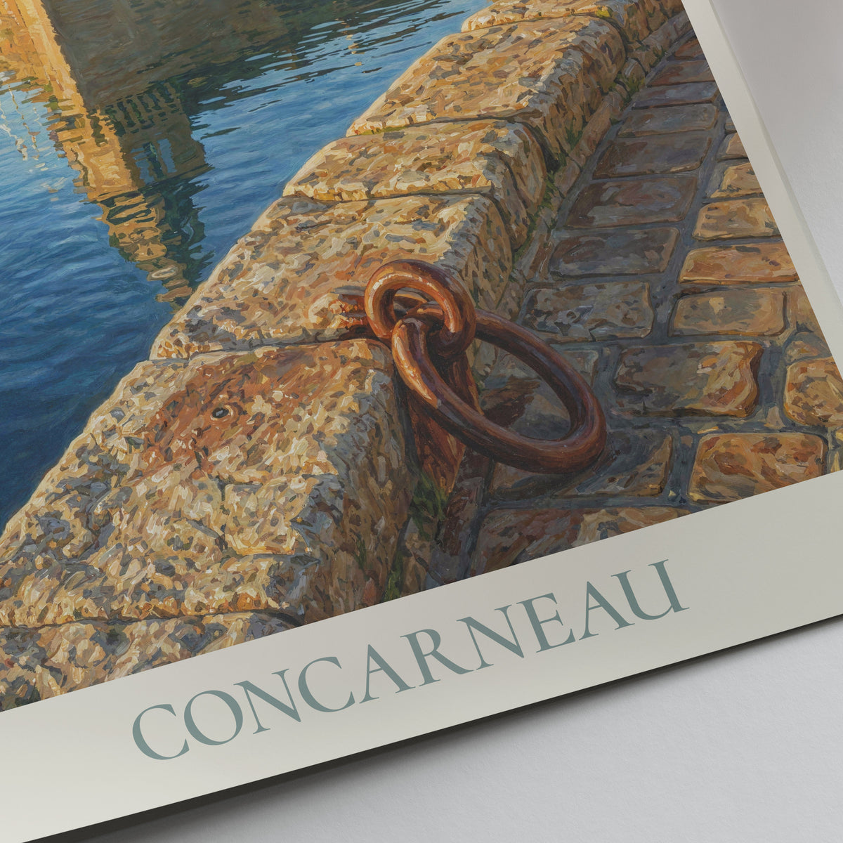 Concarneau Brittany Travel Poster: Ville Close and Clock Tower Art Print