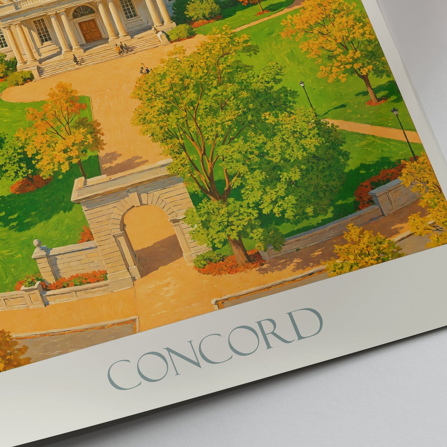 Concord New Hampshire Travel Poster, State House Fall Art Print | New England Autumn Decor | Historic Landmark Wall Art