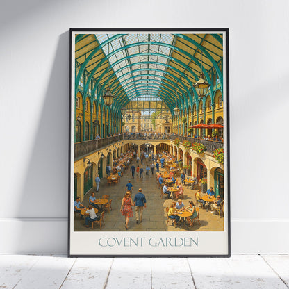 Covent Garden Market Travel Poster | London Oil Painting Style Print | Iconic UK Landmark Art | Vibrant City Home Decor