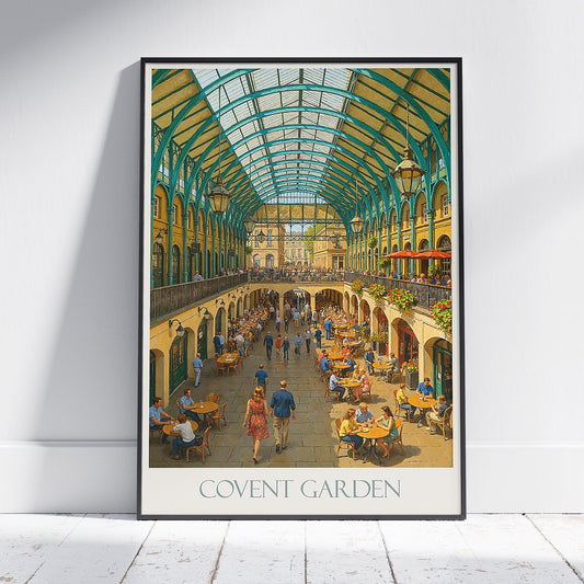 Covent Garden Market Travel Poster | London Oil Painting Style Print | Iconic UK Landmark Art | Vibrant City Home Decor
