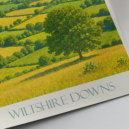 Cranborne and Wiltshire Downs Travel Poster | English Countryside Art Print | Scenic UK Landscape Wall Decor | Nature Lover Gift