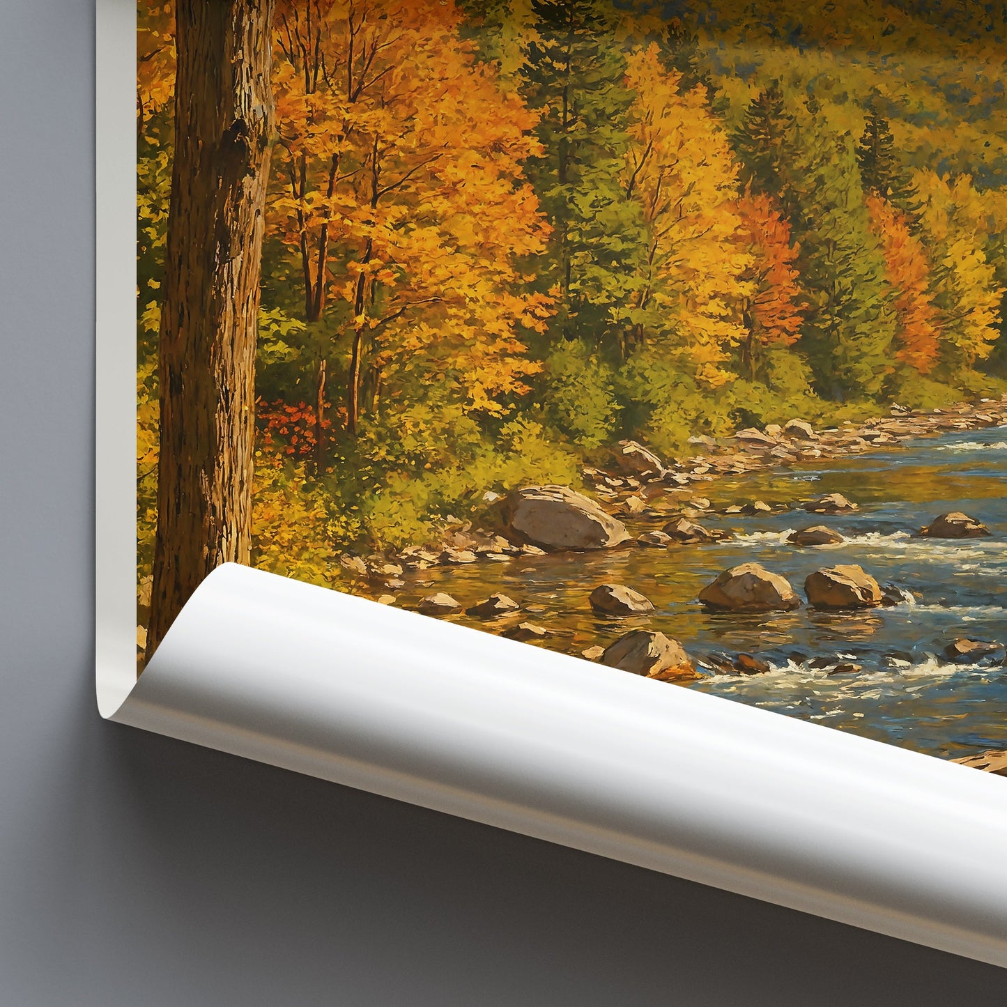 Crawford Notch Travel Poster, New Hampshire Autumn Landscape | White Mountains Fall Foliage Art Print | Scenic Mountain Wall Decor
