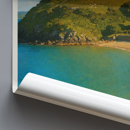 Criccieth Castle Travel Poster, Wales Beach Art Print | Coastal Town Wall Decor | UK Landmark Gift