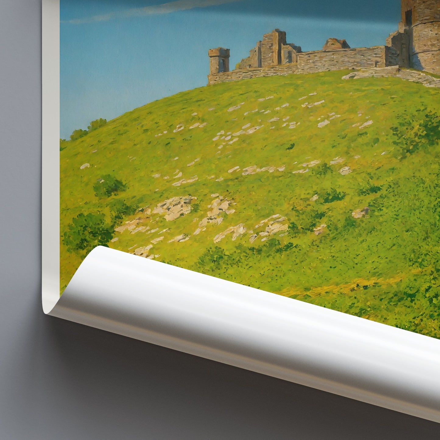 Cricieth Castle Travel Poster, Wales Historic Art Print ~ Welsh Castle Wall Art | UK Coastal Landscape Decor
