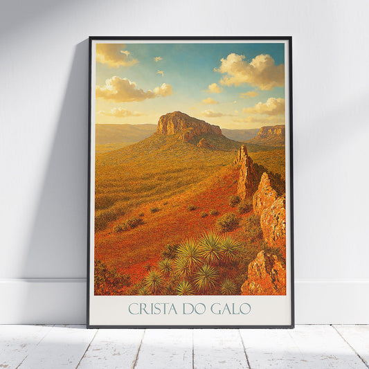 Crista do Galo Brazil Travel Poster | Minas Gerais Landscape Art Print | Panoramic Nature Wall Decor
