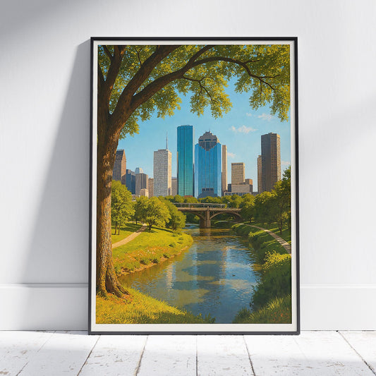 Houston Travel Print ~ Texas Travel Poster |