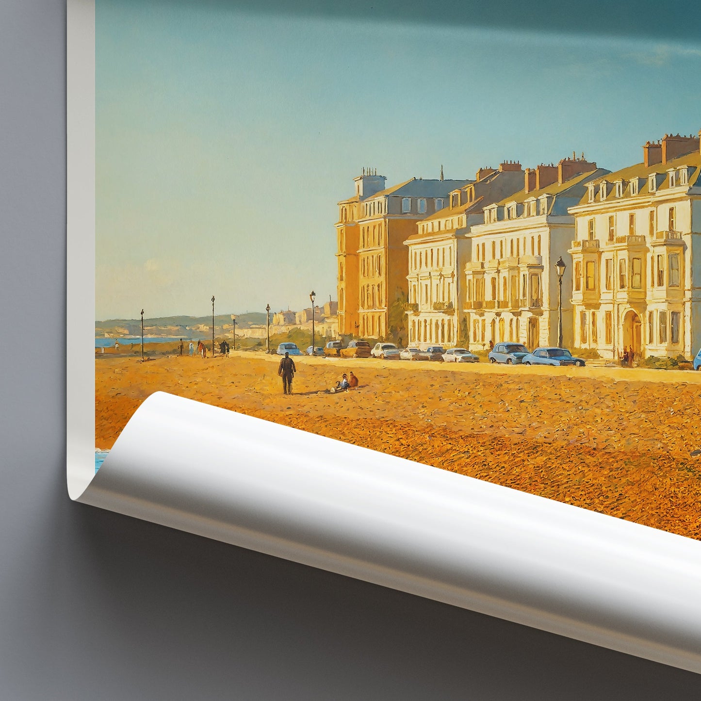 Deal Beachfront Travel Poster | Kent England Seaside Painted Art Print | Evening Coastal Scene Wall Decor | UK Gift