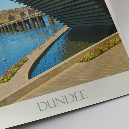 Dundee Travel Poster, V&A Dundee | Tay Rail Bridge ~ Scotland Cityscape Art Print | Modern Home Decor | Unique UK Gift