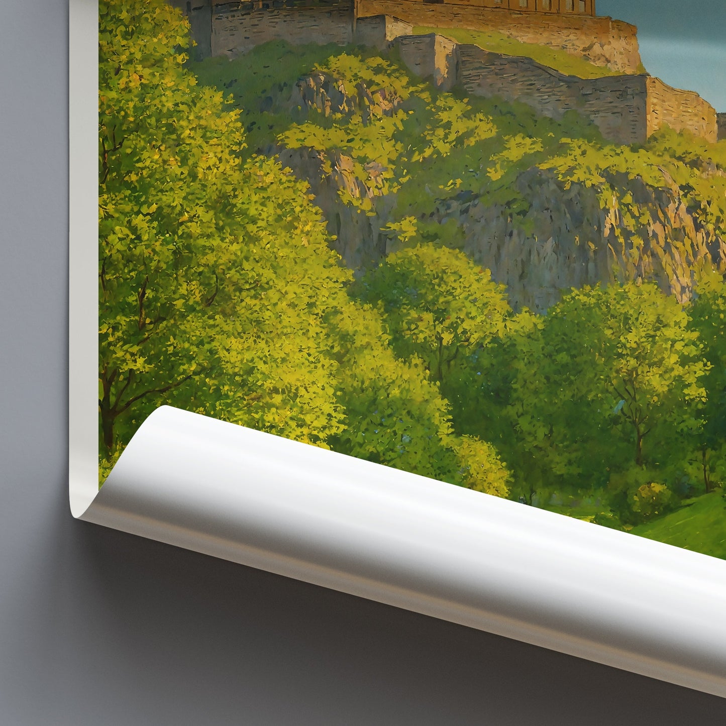 Edinburgh Castle Travel Poster, Scotland Art Print | Royal Mile Cityscape Wall Art | UK Vacation Decor