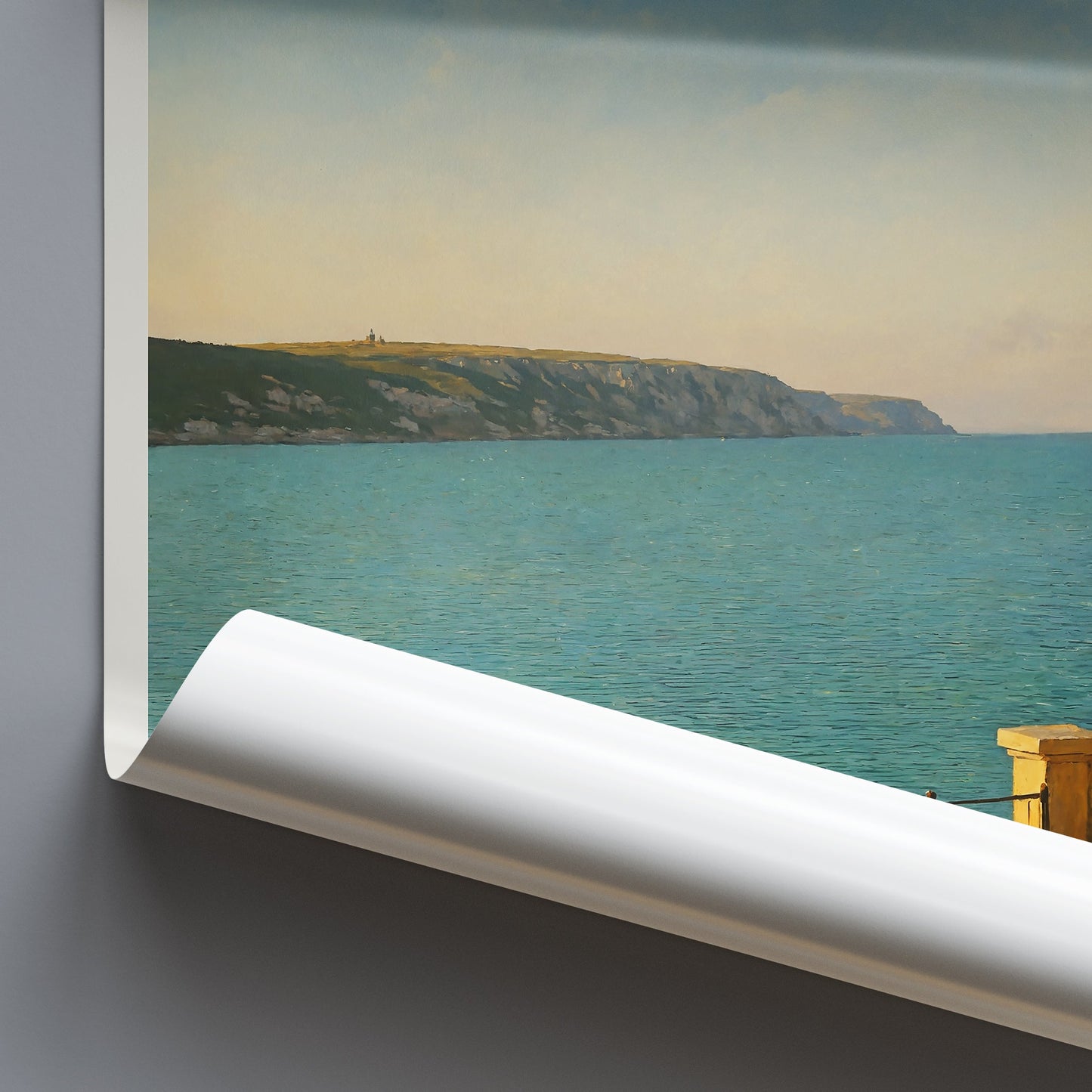 Folkestone Lighthouse Travel Poster | East Cliff Lighthouse Print | Kent Coast Wall Art | UK Seascape Home Decor