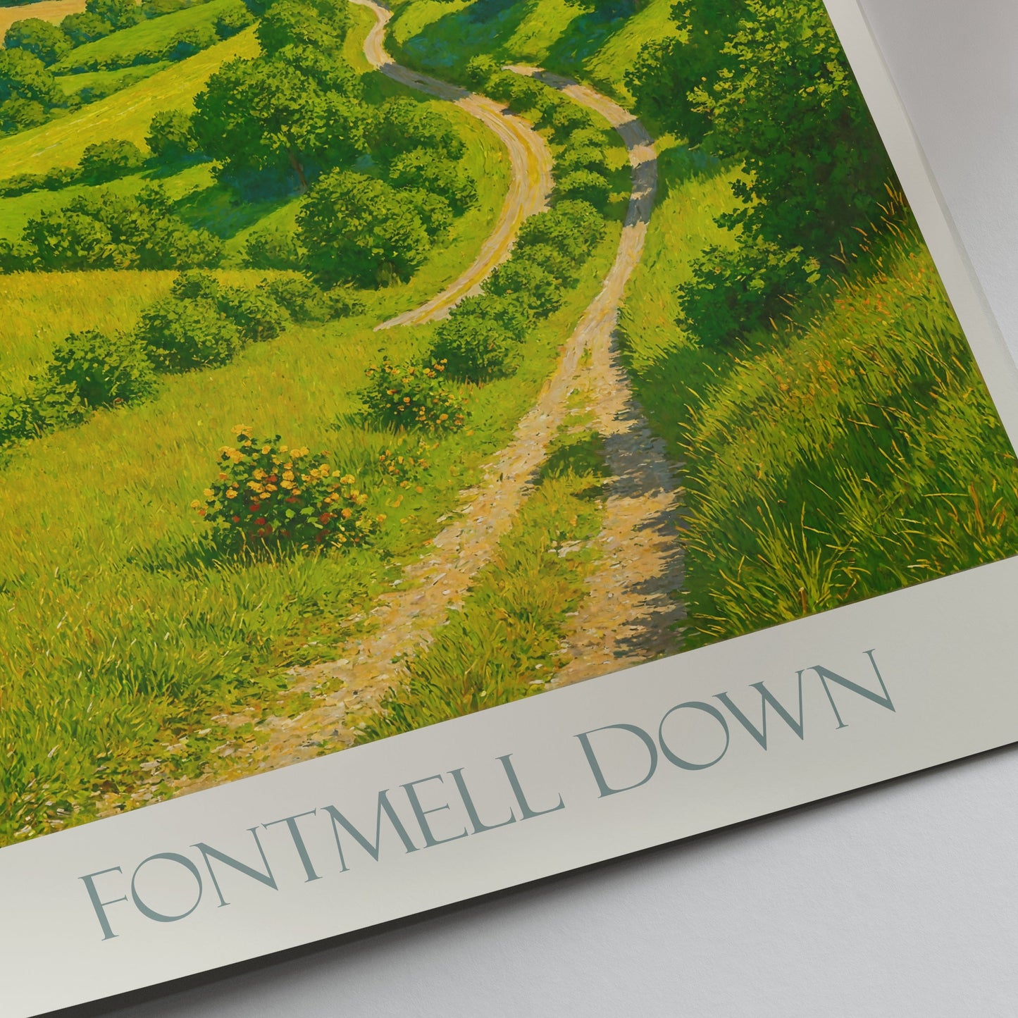 Fontmell Down Travel Poster, Dorset England ~ English Countryside Art Print | Scenic Nature Wall Art | Rural Charm Gift