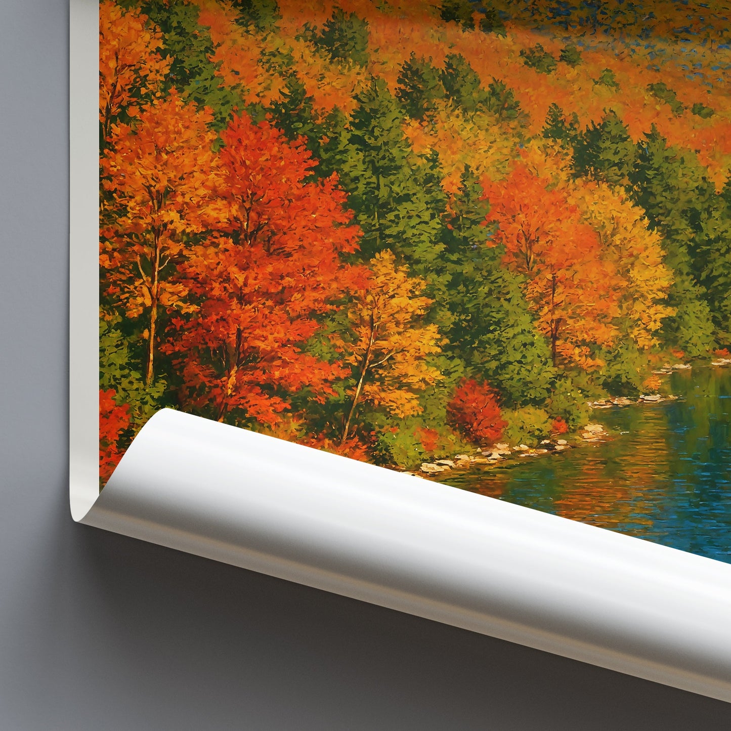 Franconia Notch Travel Poster, New Hampshire Fall Foliage Art | Autumn Landscape Print & Home Decor | Nature Lover Gift