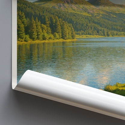 Galloway Forest Park Travel Poster, Scotland Nature Print ~ Serene Lake Landscape Art | UK National Park Decor
