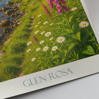 Glen Rosa Travel Poster, Isle of Arran | Scottish Valley Landscape Art Print | Nature Home Decor Painting