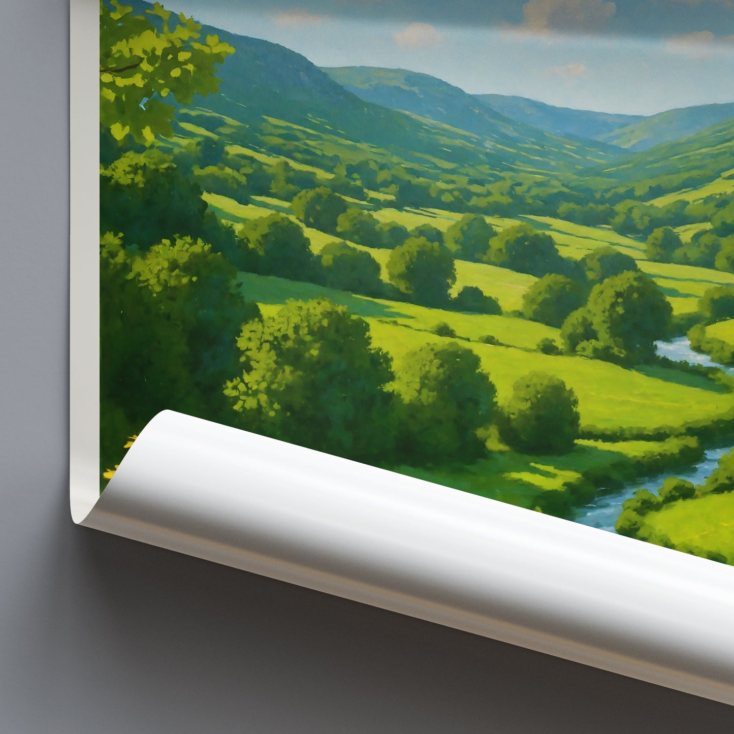Glenelly Valley Travel Poster, Northern Ireland Landscape Art | Scenic Countryside Wall Decor Print