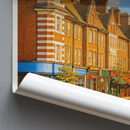 Golders Green Travel Poster, North London UK Art Print | Charming Street Scene Wall Decor | England Travel Gift