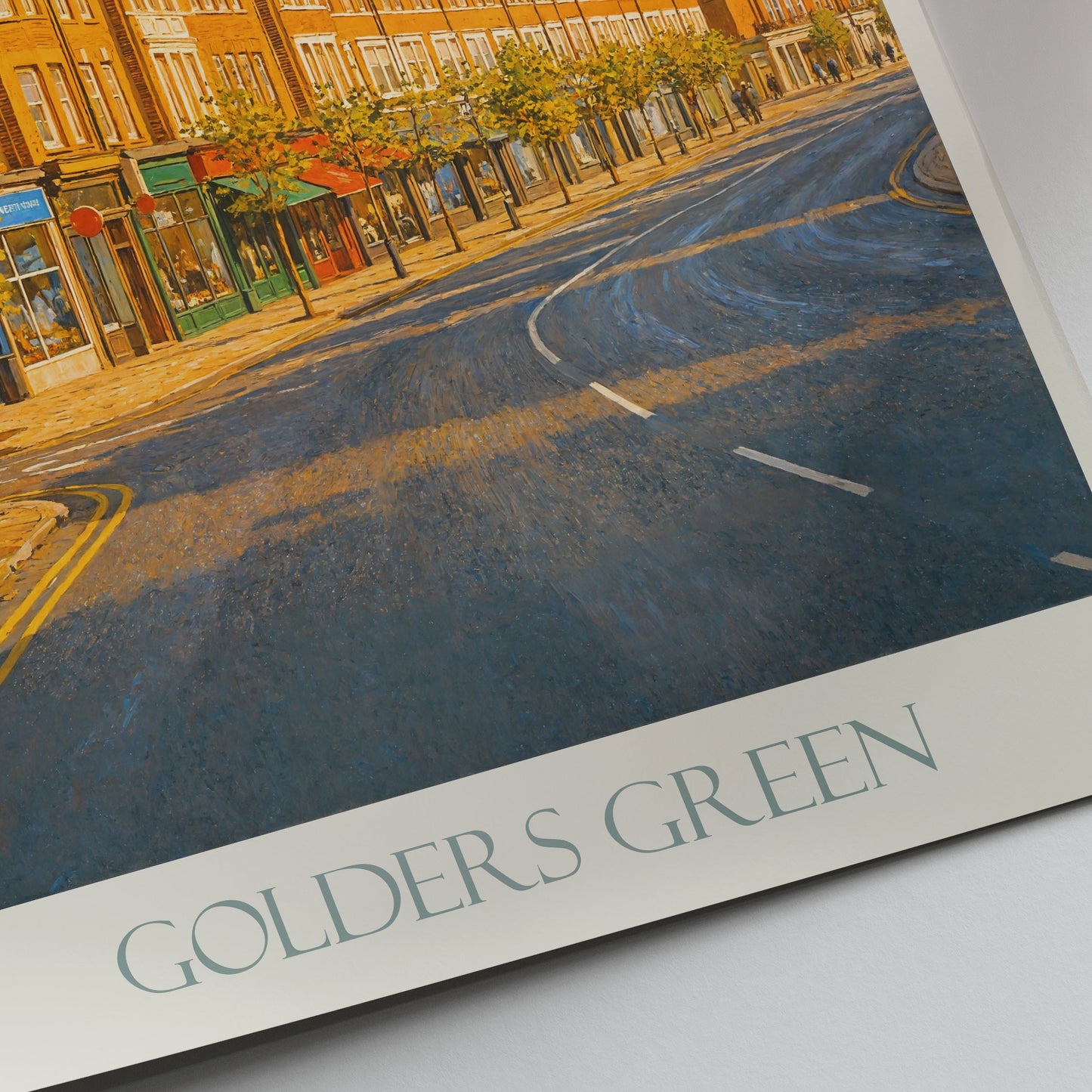 Golders Green Travel Poster, North London UK Art Print | Charming Street Scene Wall Decor | England Travel Gift