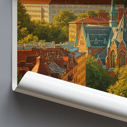 Gothenburg Travel Poster, Sweden Cityscape View | Göteborg Art Print | Scandinavian Home Decor | Unique Travel Gift