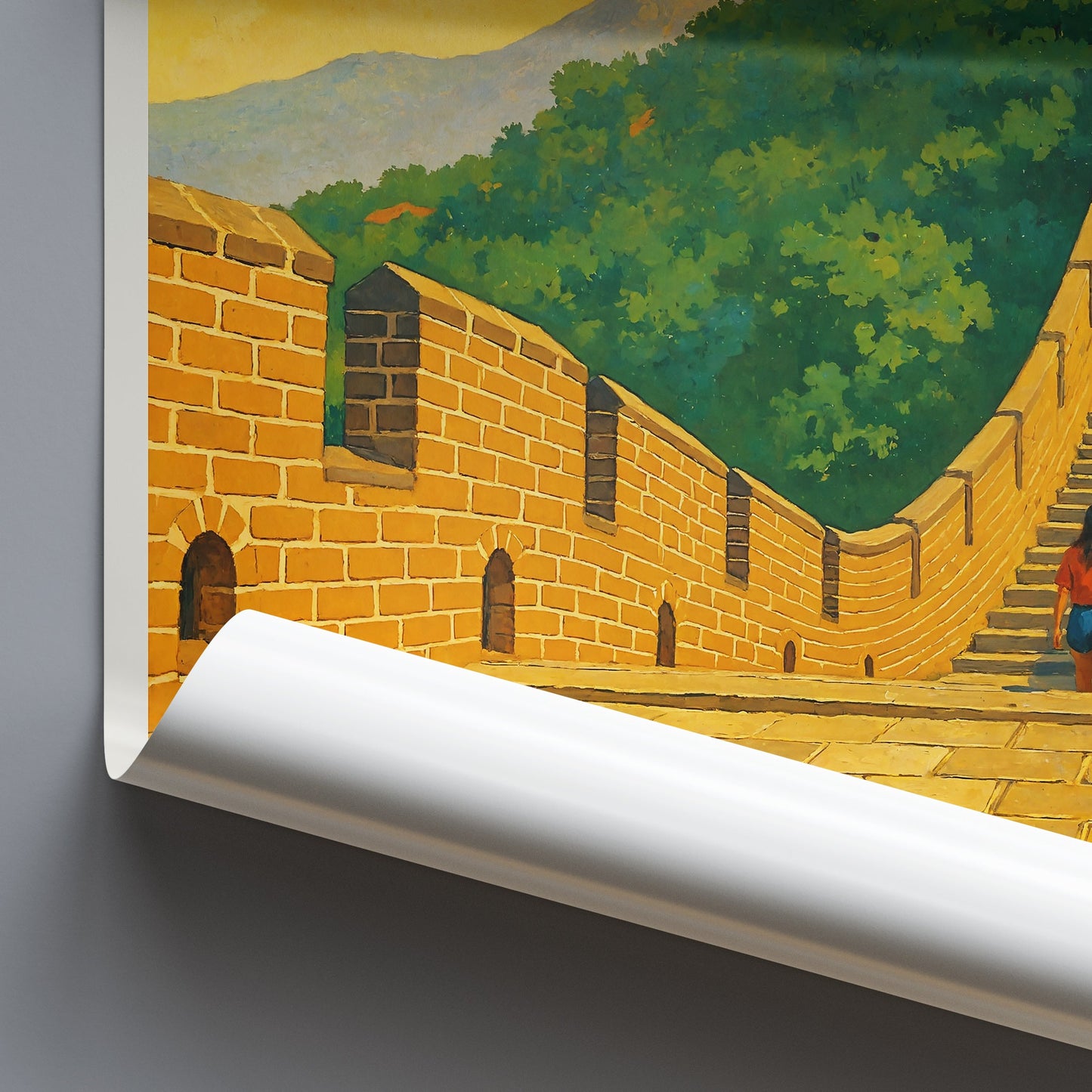 Great Wall of China Travel Poster | Ancient Wonder Wall Art Print | Iconic China Landmark Decor | Personalized Gift