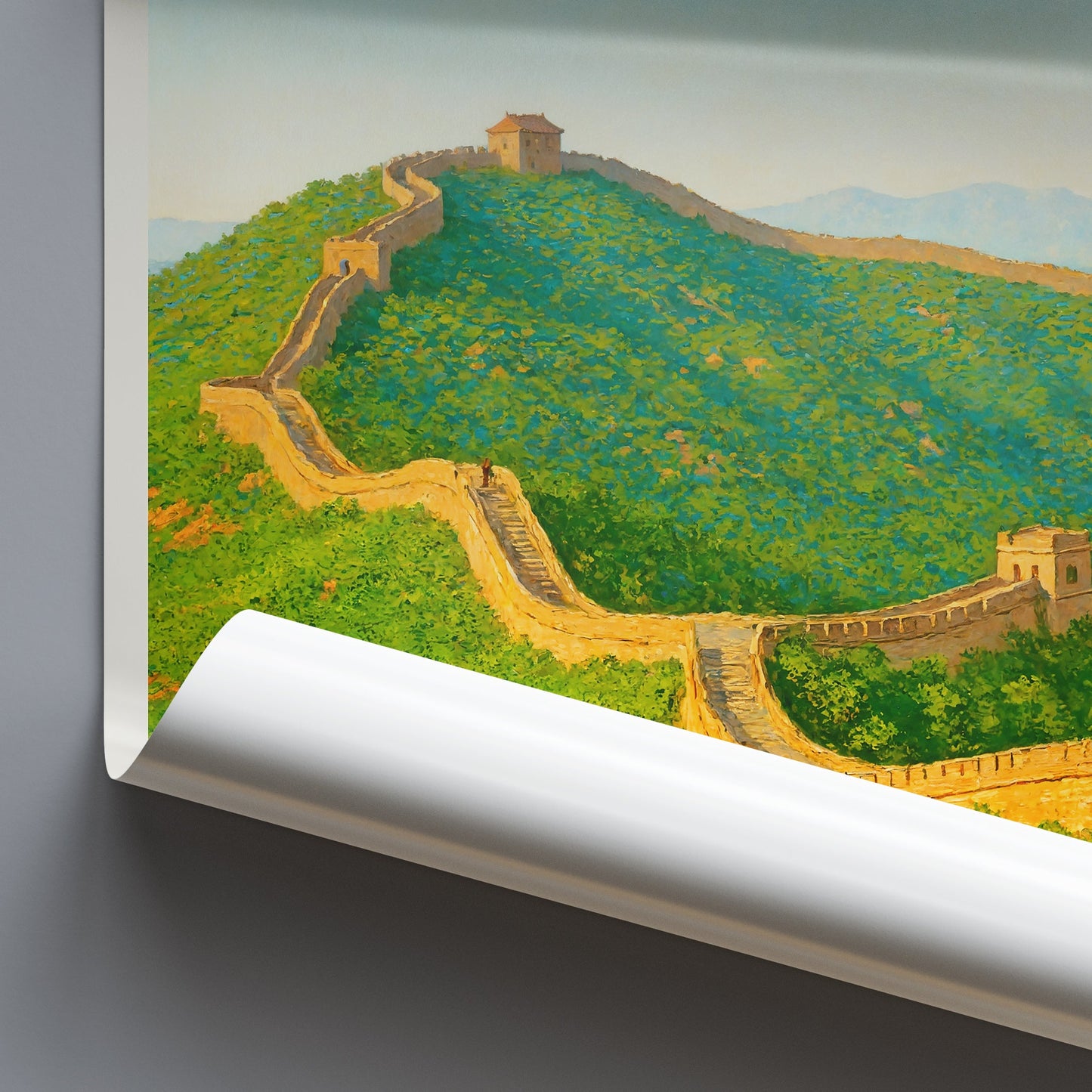 Great Wall of China Travel Poster | Majestic Landscape Art Print | Ancient World Wonders Decor