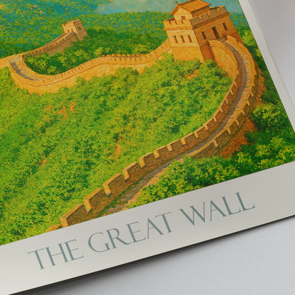 Great Wall of China Travel Poster | Majestic Landscape Art Print | Ancient World Wonders Decor