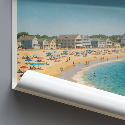 Hampton Beach Park Travel Poster | New Hampshire Beach Art Print | Coastal Decor | Summer Wall Art | Vintage Style New England Vacation Gift