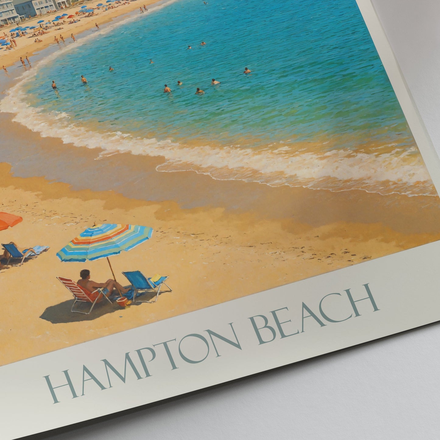 Hampton Beach Park Travel Poster | New Hampshire Beach Art Print | Coastal Decor | Summer Wall Art | Vintage Style New England Vacation Gift