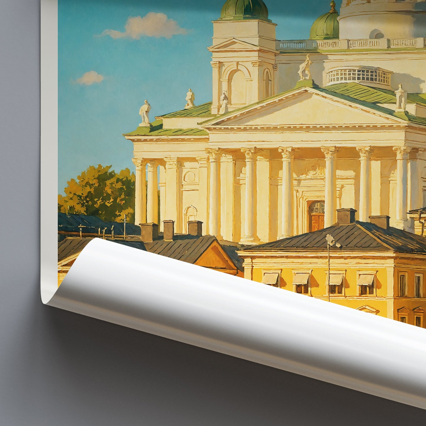 Helsinki Travel Poster | Finland Cathedral Waterfront Art Print | Nordic Home Decor | Scandinavian Vacation Gift