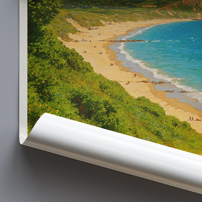 Hengistbury Head Travel Poster, Dorset Coastline Art | England Beach Print & Home Decor | UK Vacation Gift