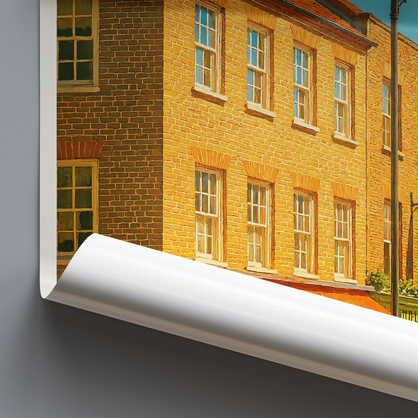 Highgate London Travel Poster, Charming Street Scene ~ UK Urban Art Print | Historic Architecture Home Decor