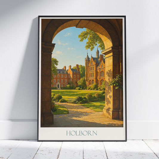Holborn London Travel Poster | Elegant UK City Art Print | Historic Architecture Wall Decor