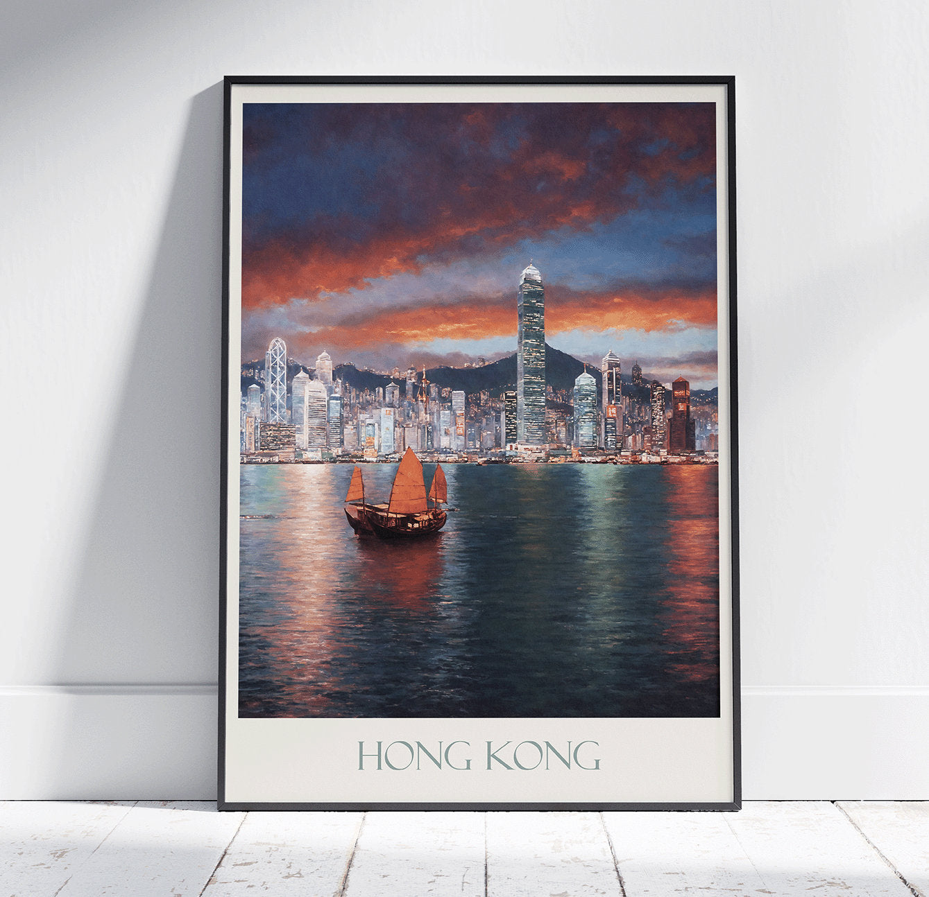 Hong Kong Travel Print ~ Travel Poster | Painted Wall Art Print & Home Decor | Framed Personalized Print | Vacation Travel Gift