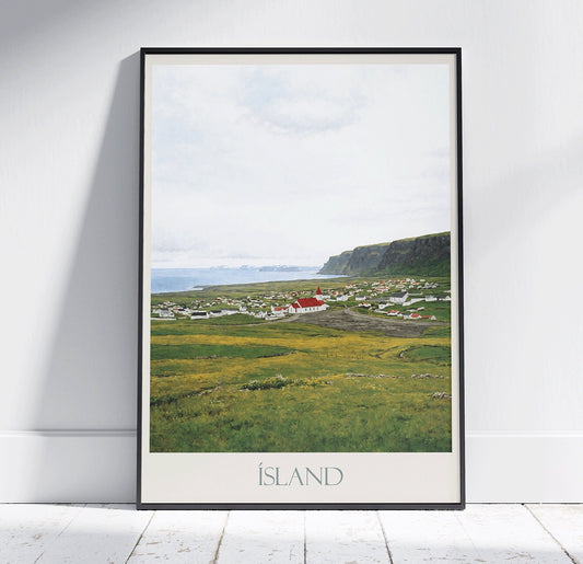 Iceland Travel Print ~ Travel Poster | Painted Wall Art Print & Home Decor | Framed Personalized Print | Vacation Travel Gift