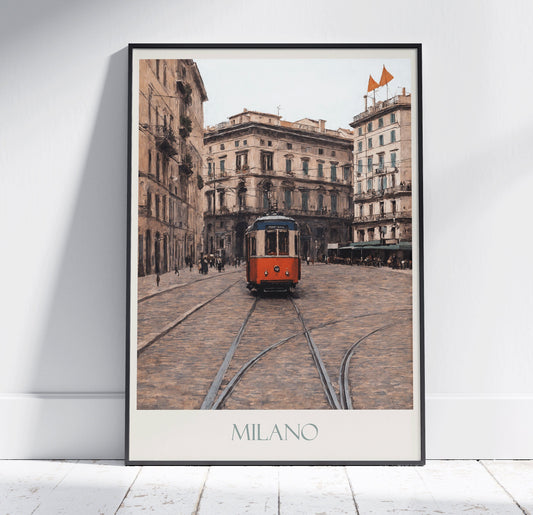 Milan Travel Print ~ Italy Travel Poster | Painted Wall Art & Home Decor | Framed Personalized Print | Vacation Travel Gift