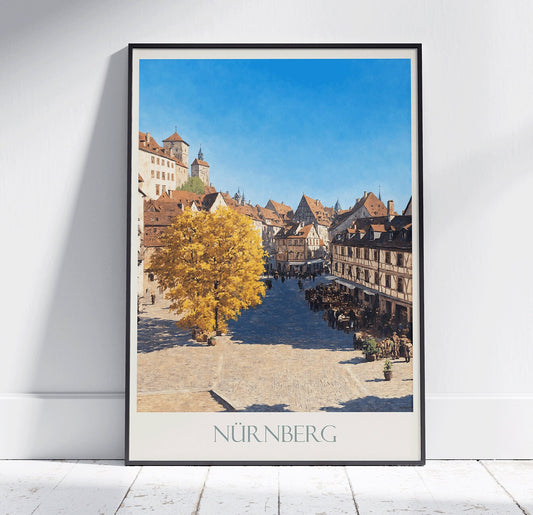 Nuremberg Travel Print ~ Germany Travel Poster | Painted Wall Art Print & Home Decor | Framed Personalized Print | Vacation Travel Gift