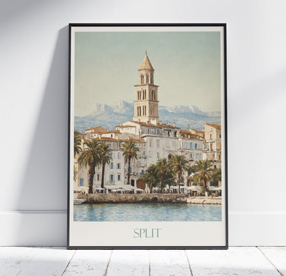 Split Travel Print ~ Croatia Travel Poster | Painted Wall Art & Home Decor | Framed Personalized Print | Vacation Travel Gift