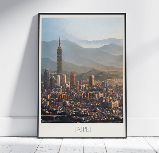 Taipei Travel Print ~ Taiwan Travel Poster | Painted Wall Art Print & Home Decor | Framed Personalized Print | Vacation Travel Gift