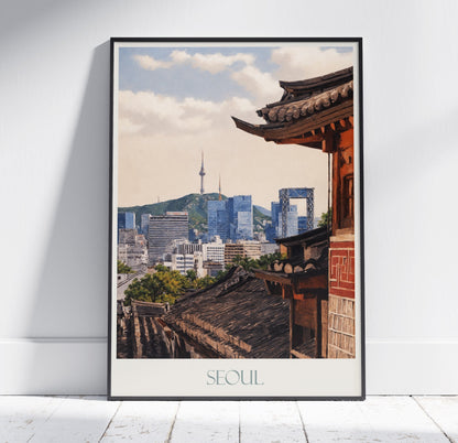 Seoul Travel Print ~ South Korea Travel Poster | Painted Wall Art Print & Home Decor | Framed Personalized Print | Vacation Travel Gift