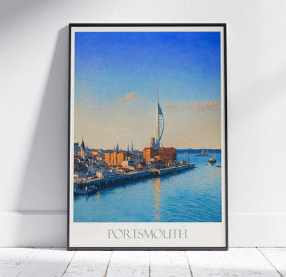 Portsmouth Travel Print ~ Travel Poster | Painted Wall Art Print & Home Decor | Framed Personalized Print | Vacation Travel Gift