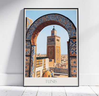 Tunis Travel Print ~ Tunisia Travel Poster | Painted Wall Art Print & Home Decor | Framed Personalized Print | Vacation Travel Gift