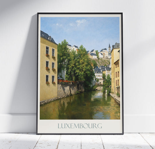 Luxembourg Travel Print ~ Travel Poster | Painted Wall Art Print & Home Decor | Framed Personalized Print | Vacation Travel Gift