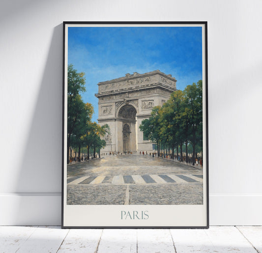 Paris Travel Print, Arc de Triomphe ~ Poster France Travel Wall Art Home Decor Gift Personalized Framed