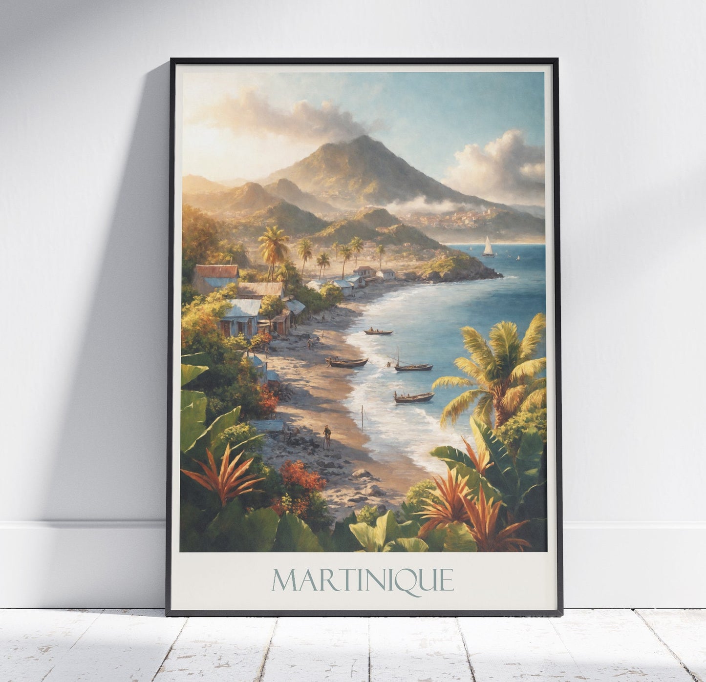 Martinique Travel Print ~ Travel Poster | Painted Wall Art Print & Home Decor | Framed Personalized Print | Vacation Travel Gift