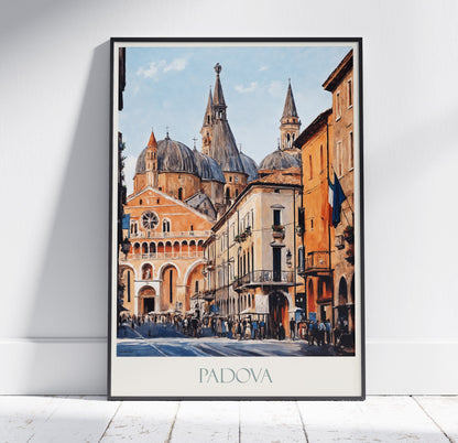 Padua Travel Print ~ Italy Roman Travel Poster | Painted Wall Art & Home Decor | Framed Personalized Print | Vacation Travel Gift